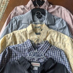 Five button up shirts